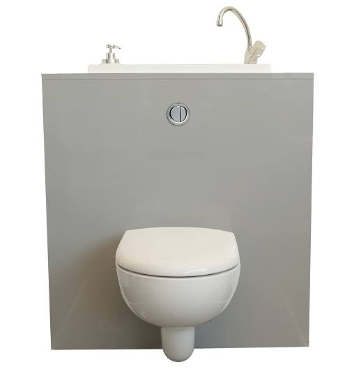 Geberit wall-hung toilet with WiCi Boxi integrated washbasin - Mineral